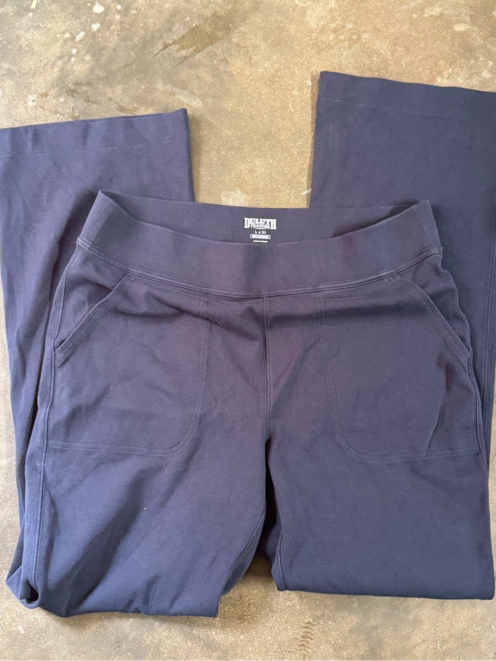 Duluth Trading Co Navy Knit Pull-On Pants